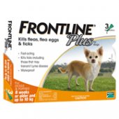 FRONTLINE Plus 狗用殺蚤除牛蜱滴頸藥水– (體重22磅或以下適用)